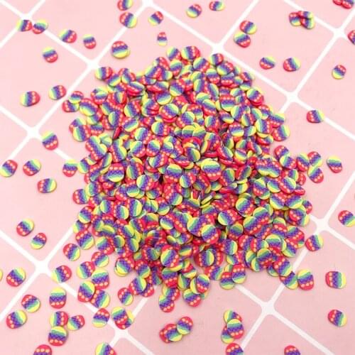 100g Colorful Egg Slices Polymer Hot Clay Sprinkles for Crafts DIY Nail Art Decoration Slime Making Accessories: 5mm
