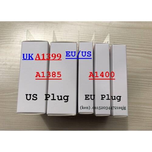 100pcs/lot AAAA Quality A1400 A1385 EU US Plug USB Wall Charger AC Power Adapter for i phone 8 7 6 6S 5 5S plus with retail box