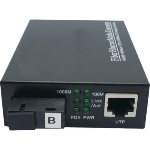 120KM 1000M Singlemode Single Fiber 1490/1550nm SC/UPC Fiber to UTP Media Converter Gigabit Fiber Converter