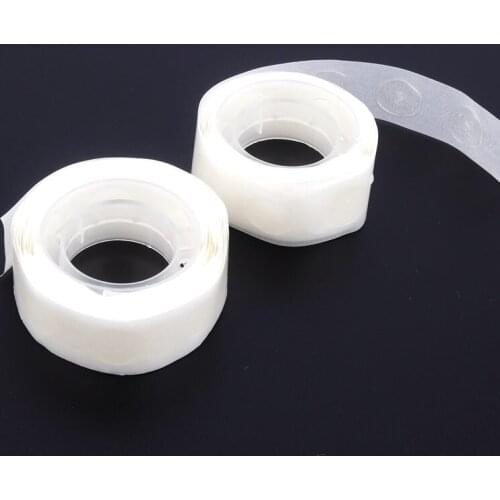 2rolls 1cm Double-Sided Adhesive Round Strong Force Silica Gel Tape Office Household Creative DIY Tools