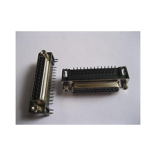 2 Pcs D-Sub 25 pin Female Connector Right Angle 2 Rows