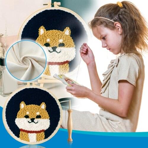 2020 New Self-embroidery Cloth for DIY Embroidery Handmade Needlework Fabric Sewing Punch Needle Accessory 20Apl1