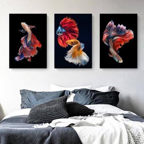 3 pcs 5D DIY Diamond Embroidery Color Tropical Fish Diamond Painting mosaic Full Drill Rhinestone Handwork Kids Room Decoration