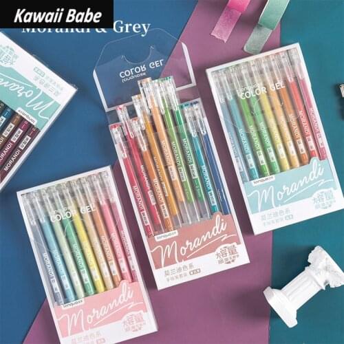 9 pcs/set Morandi Gray Colored Gel Pens Vintage Color Ink Marker Liner 0.5mm Pen Writing Stationery Gift Office School Supplies