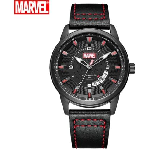 Disney Official Marvel Captain America Quartz Sport Wristwatches Crystal Glass Fashion Casual Male Clock DateRelogio Masculino