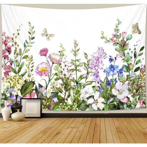 Plant flower tapestry bedroom tapestry Bohemian home decor Hippie psychedelic scene mattress Mandala sofa blanket