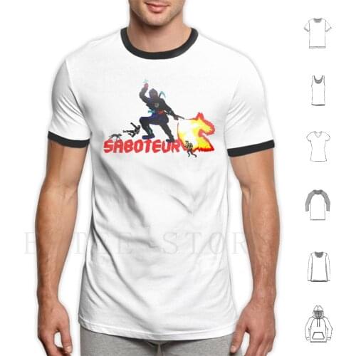 Saboteur T Shirt Men Cotton 6Xl Zx Spectrum Retro Pixel Game Computer Video Saboteur Stealth Bomb Secret Agent