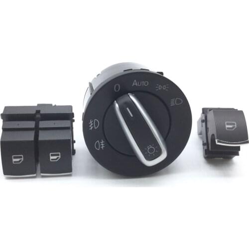 Chrome Power Electric Headlight Switch Window Switch For Volkswagen VW Eos Golf Mk5 MK6 GTI R32 Polo 6R 5K3 959 857,5ND 941 431B