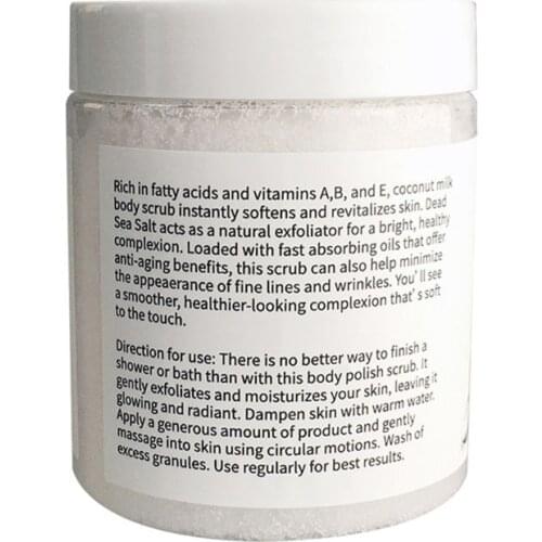 Coconut Milk Essential Oil Body Face Scrub Exfoliating Blackheads Sea Salt Natur