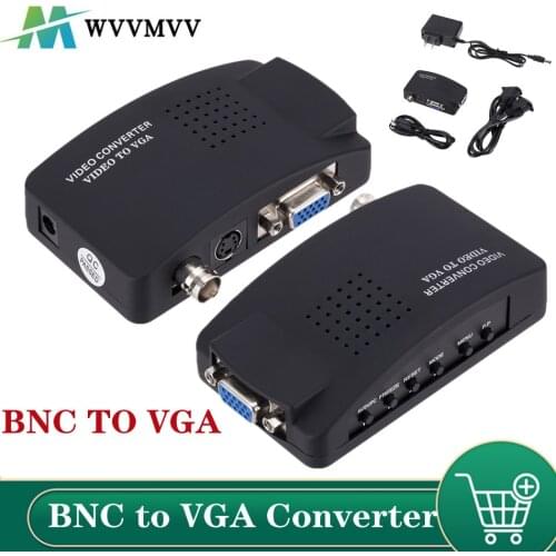 BNC VGA Composite S-Video to VGA Converter Video Converter VGA Output Adapter Digital Switch Box for PC Mac TV Camera DVD DVR