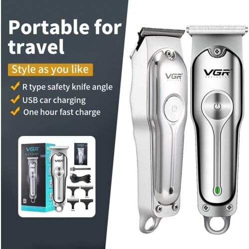 Metal Rechargeable Hair Clipper Electric Hair Trimmer Cordless Shaver Trimmer 0mm Men Barber Hair Cutting Machine beard trimmer