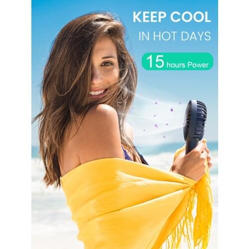 JISULIFE Mini Portable USB Fan Strong Wind And Silent 4000mAh Rechargeable Battery Handheld Fan Cooling Fan Air Conditioning