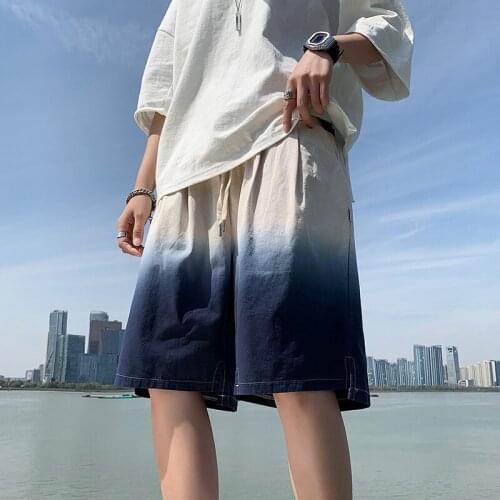 2021 Summer Street fashion Mens Tie dye Gradient color casual shorts Mens Jogging shorts 3-color beach shorts Large Size