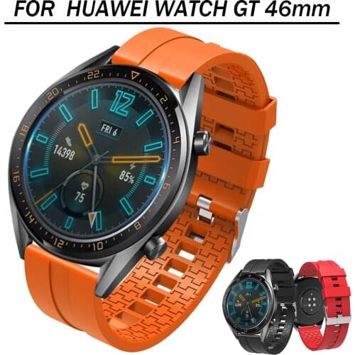 New 22mm Soft Silicone Wrist Band for HUAWEI Watch GT 46mm Replaceable Bands Bracelet Watchband Sport Straps Correa Accessories