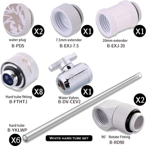 Bykski Hard Tube Pipe Fitting KIt Set For PC Water Cooling OD 12/14/16MM