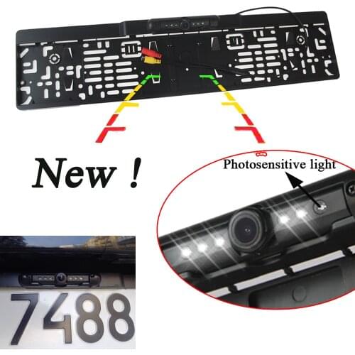 New ! Auto 12V Car Rear View Camera Backup 5 LED & Photosensitive Lamp Night Vision EU License Plate Frame Parking camera