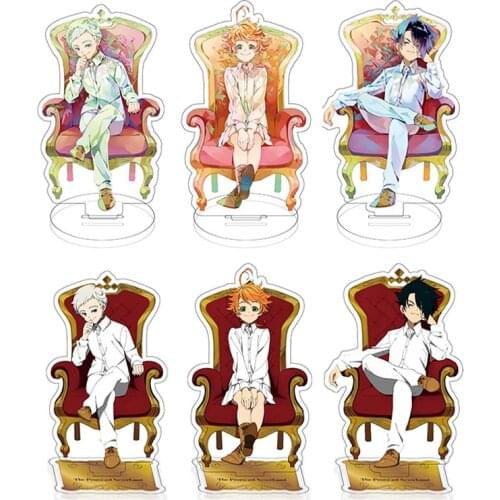 The Promised Neverland Acrylic Stand Model Plate Desk Decor Yakusoku No Neverland Figures Cartoon Printed Double Sided Keychain