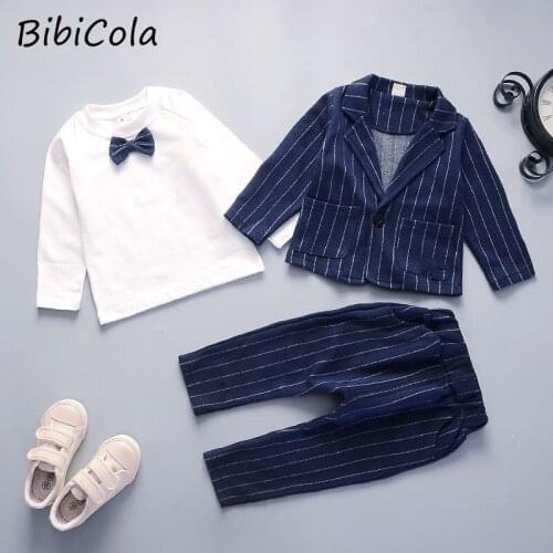 Newborn Formal Suit Boy Gentleman Clothing Suit Long-sleeved Spring And Autumn Jacket + Pants 2-piece Suit