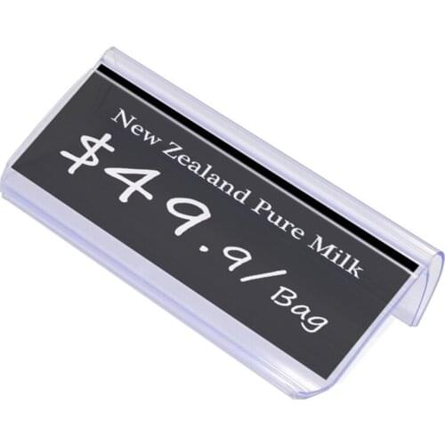 Supermarket Merchandise U sign label holder frame Plastic box container price tag display shelf talker data strip picture frame