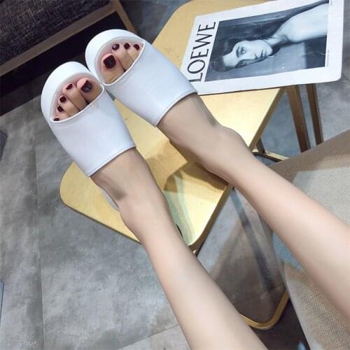 Platform Shoes Woman Slippers Comfortable Leather Sandals Women High Heelshoes Summer Ladies Shoes Heels Chunky Platform Sandles