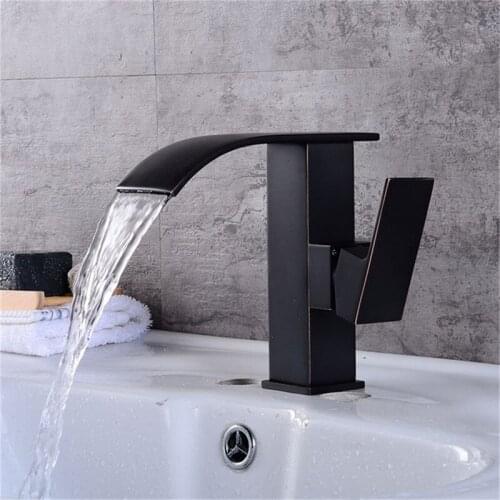 Bathroom Basin faucets Total Brass Sink Mixer Taps Hot and Cold Waterfall Faucets Bathroom Crane Torneira Antique/Chrome/Black
