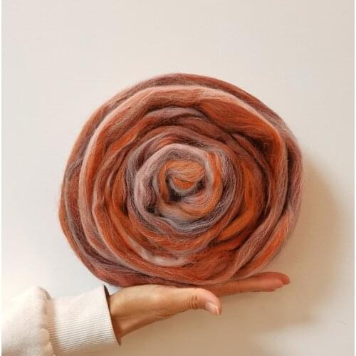Wool Blended Wool Roving 50g Merino Mixed Hand Dyed Wool Top Art Needle and Wet Felting Supplies Needle Felting Diy Wool (NO.19)