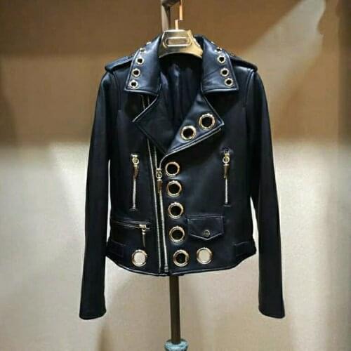 Timis Li New Autumn Women PU Leather Jacket Woman Zipper Slim Short Coat Female Black Punk Bomber Faux Leather Outwear