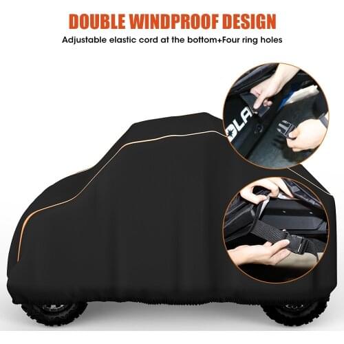 UTV Black Waterproof Utility Vehicle Storage Cover Side-by-Side SxS for Polaris Ranger 570 900 1000 RZR 900 Models 2014-2017