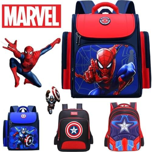 3D Disney Spiderman Captain America Waterproof Childrens Backpack Boys Girls Primary School Kindergarten Infantil Kid Backpack