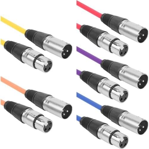 1.8m XLR Cable Male to Female 3Pin Zinc Alloy Professional Flexible and Durable Noise-Free Audio Cable Cord for Microphone