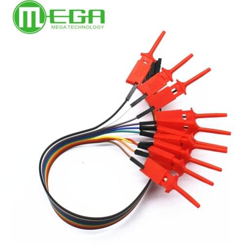 10pcs High Efficiency Test Hook Clip Logic Analyzer Cable Gripper Probe Test Clamp Kit For USB 24M 8CH