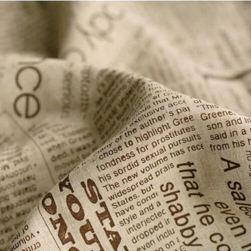 100*150cm English Letter Printed Cotton and Linen Fabric by meter DIY Sofa Tablecloth Curtain Background