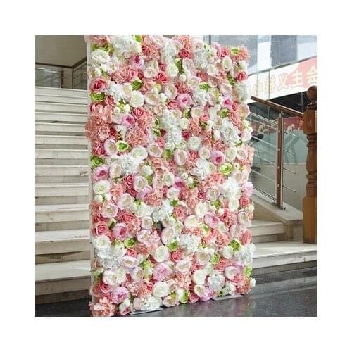 2M x 2M lastest hot pink gradual change roses wedding flower wall flower backdrop Wedding decoration