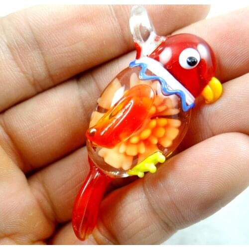 54*27MM Multi-Color Liuli Coloured Glaze Glass bird Pendant necklace LOOSE BEADS P64