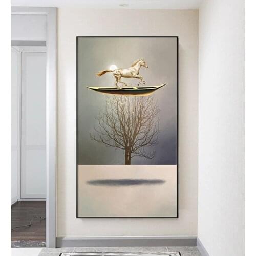 Abstract Figure Gold Boat Printing Poster Minimalism Natural Landscape Canvas Painting Wall Art Film Living Room Home Decoration