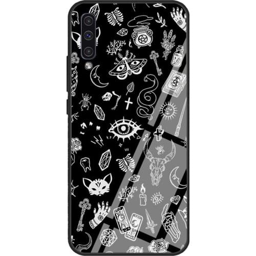 Gothic Magic Wicca Mystic Witchcraft Tempered Glass Case For Samsung A52 A12 A32 A42 A72 A31 A51 A71 A40 A50 A70 A20e A21S