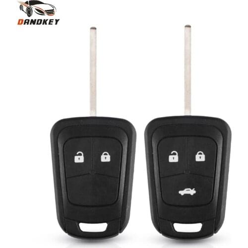 Dandkey 10X 2/3 Button For Chevrolet Cruze Aveo Camaro Sonic Malibu Spark Equinox For Opel Remote Key Shell Fob Case HU100 Blade