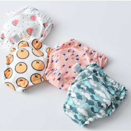 1Pcs Baby Reusable Diapers Cotton Baby Training Pants Panties washable cloth Nappies Infants Children Underwear Nappy
