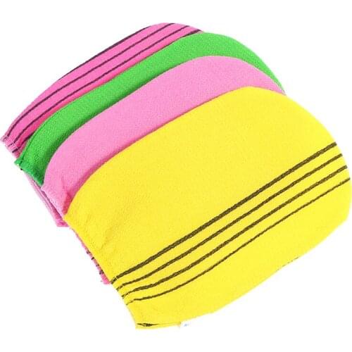 4Pcs/Set Double Sided Towel Exfoliating Bath Washcloth Shower Spa Exfoliator Double Sided Bath Glove Body Cleaning Tool
