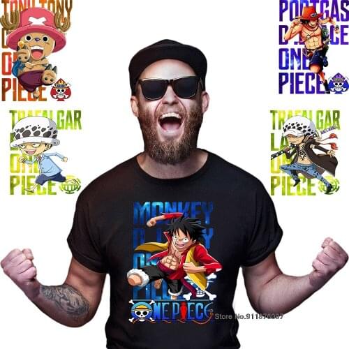 New Brand One Piece T-Shirt Men The Pirate King T Shirt Mens Luffy Tshirt Summer Tees Japanese Anime Cotton Short Sleeve XS-3XL