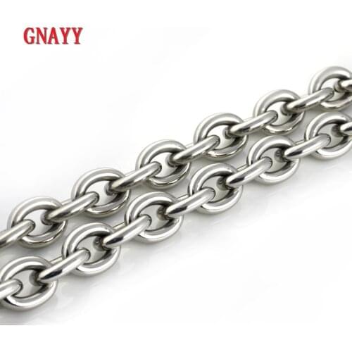 GNAYY Jewelry 316L Stainless Steel Large huge 15mm heavy Oval Rolo chain Necklace bracelet 8 inch-40 inch choose