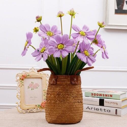 10Pcs Artificial Silk Flowers 3heads Cosmos Bouquets Farmhouse Home Decor Wedding Flower Wall Bride Holding Flower Fake Flowers