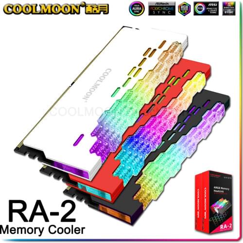 COOLMOON Dragon Armor AURA SYNC Aluminum Alloy RAM Shell Radiator MOD 2Pcs A-RGB RAM Armor Rainbow Lighting Memory Cooler