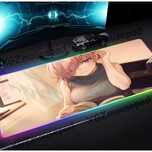 XGZ Anime Gentle Mature Sister HD Custom Large RGB Mouse Pad Black Lock Edge Office Computer Desk Mat Speed Rubber Non-slip Xxl