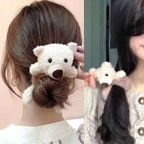 Hot Sale Cute Plush Hair Ties Elastic Ponytail Head Rope Fashion Durable Hair Accessories for Women and Girls Ribbons Hir Ties