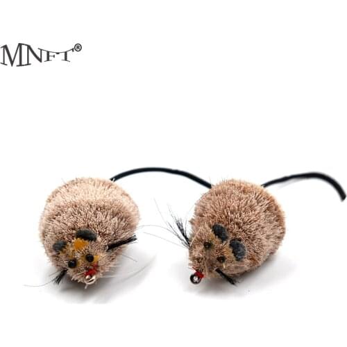 MNFT 1Pcs Deer Hair Fat Rat Bass Bug Surface Popper Fly Fishing Flies with Weed Guard Hook #1/0