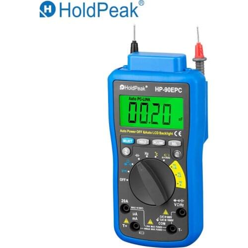 HoldPeak HP-90EPC Multimetro Digital USB Multimeter AC/DC Voltage Current C/F Temperature Tester DMM USB Interface Support PC