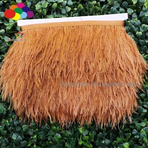 Ochre Colors Ostrich Feather Ribbon Trimming Fringe Width Ribbons Available for Dress Sewing