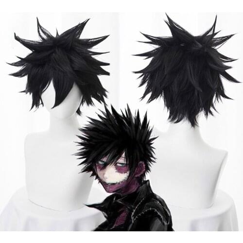 Anime My Hero Academia Dabi Wig Cosplay Costume Boku no Academia Short Black Heat Resistant Synthetic Hair Party free wigcap