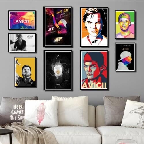 Perfect JL Avicii Legend DJ Music Singer Star Modern Abstract Poster Prints Paintings Home Decor wall stickers